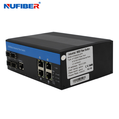 IP44 4 Port Managed Industrial Switch مع 4 Sfp 4 KV Ethernet Surge Protection
