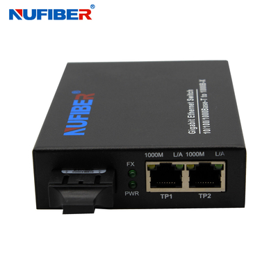10/100 / 1000M 2-port Rj45 + 1 Fiber Port Dual Fiber SM 1310nm 20km SC Fiber Optic Ethernet Switch Media Converter