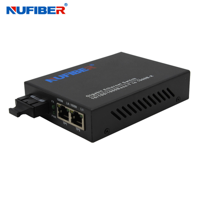 10/100 / 1000M 2-port Rj45 + 1 Fiber Port Dual Fiber SM 1310nm 20km SC Fiber Optic Ethernet Switch Media Converter