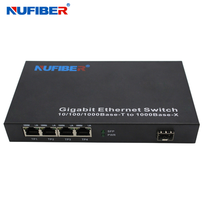 10/100 / 1000M 4-port Rj45 + 1 SFP port Fiber Optic Ethernet Switch محول الوسائط