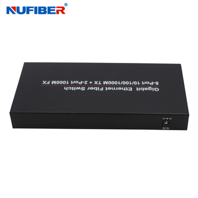 10/100 / 1000M 8-port Rj45 + 2 SFP port Fiber Optic Ethernet Switch Media Converter