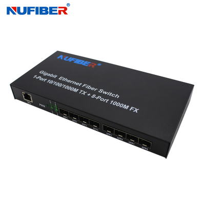 10/100 / 1000M 8-port SFP + 1 Rj45 Port Fiber Optic Ethernet Switch Media Converter