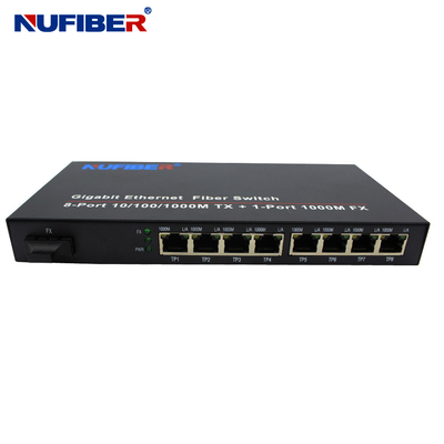 1000M 8 Port Rj45 Fiber Ethernet Switch 1310nm 20km OEM ODM المدعومة