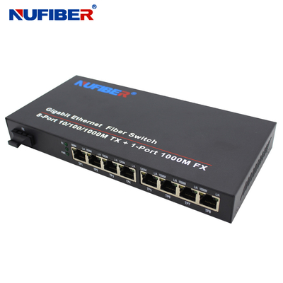 1000M 8 Port Rj45 Fiber Ethernet Switch 1310nm 20km OEM ODM المدعومة