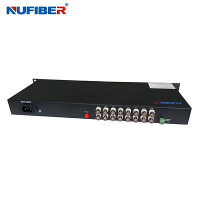 محول الألياف الضوئية 16BNC المحوري إلى جهاز إرسال واستقبال Fiber Ovideo يدعم معايير الفيديو NTSC أو PAL أو SECAM