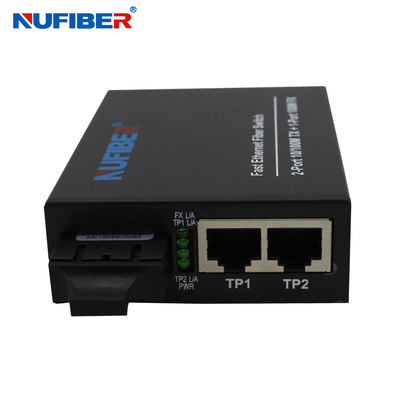 2 UTP Port Fibre Ethernet Switch Iron Case Material EEE802.3x Standard
