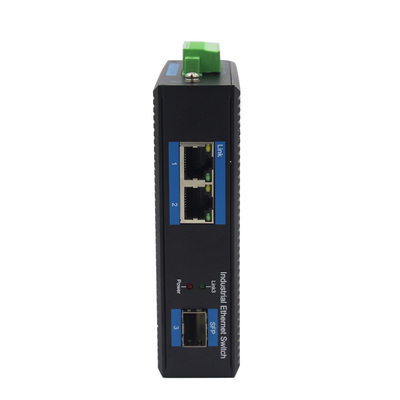 SFP إلى 2 UTP Din Rail Industrial Ethernet Switch 10/100 / 1000M