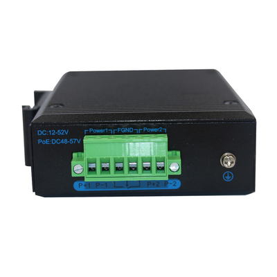 Din Rail 10/100 / 1000M 4 UTP To SFP Slot Media Converter 24V