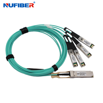 Nufiber AOC كبل نحاسي سلبي 100G QSFP28 إلى 4x25G SFP28 اندلاع