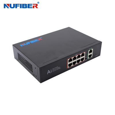 2x1000M UPlink Port Gigabit POE Network Switch 8x10 / 100 / 1000M