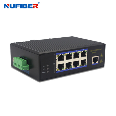 9 RJ45 Port Din Rail Mount Industrial Ethernet Switch 10 / 100Mbps 24V Unmanaged Outdoor