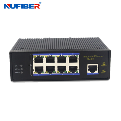 9 RJ45 Port Din Rail Mount Industrial Ethernet Switch 10 / 100Mbps 24V Unmanaged Outdoor