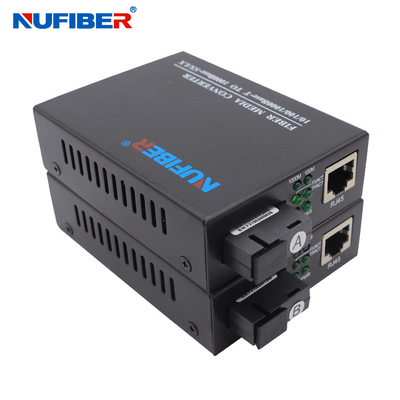 Nufiber Gigabit Media Converter 10/100 / 1000M Simplex Single Mode 1310nm / 1550nm SC