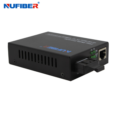 Duplex SM 1310nm 20km SC Fast Fiber Media Converter 10 / 100M