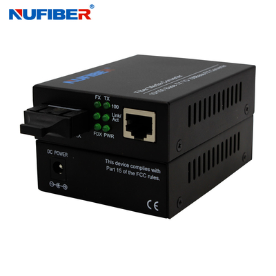 Duplex SM 1310nm 20km SC Fast Fiber Media Converter 10 / 100M