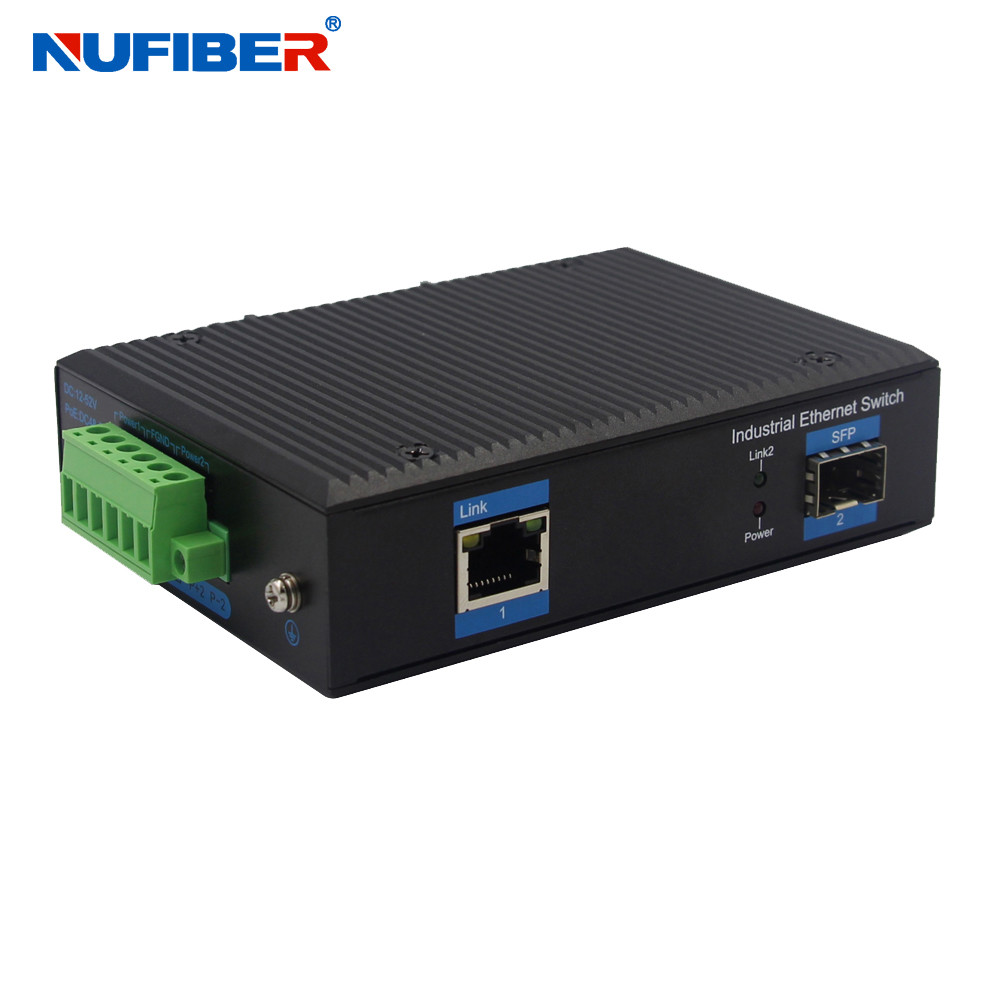 جيجابت SFP إلى RJ45 UTP محول الوسائط الليفي Din Rail 24V Power Supply